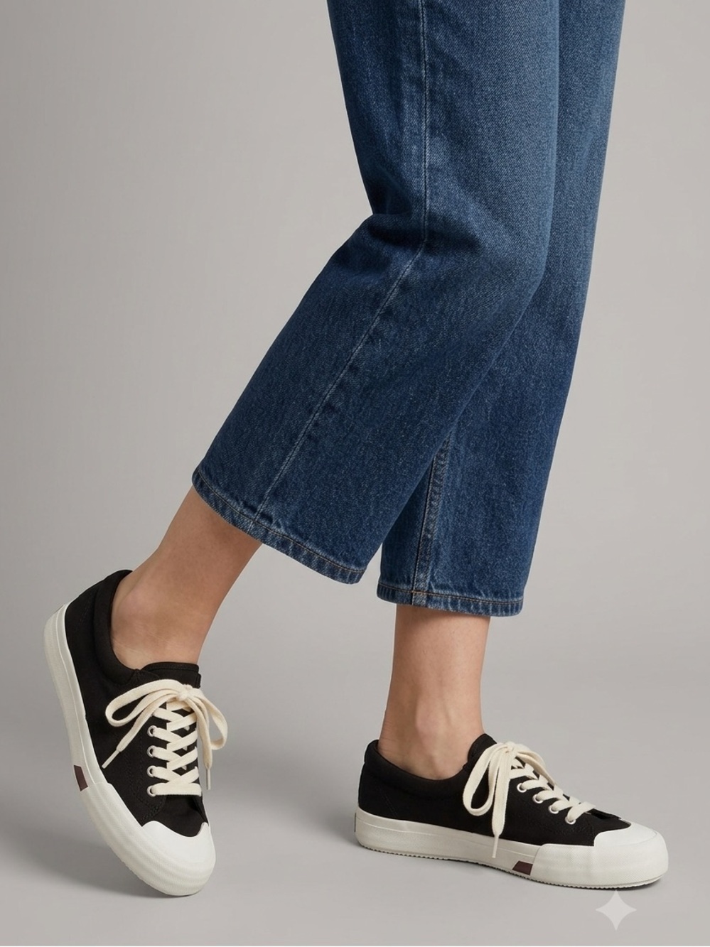 Sebago Black Canvas Low-Top Sneakers with White Sole